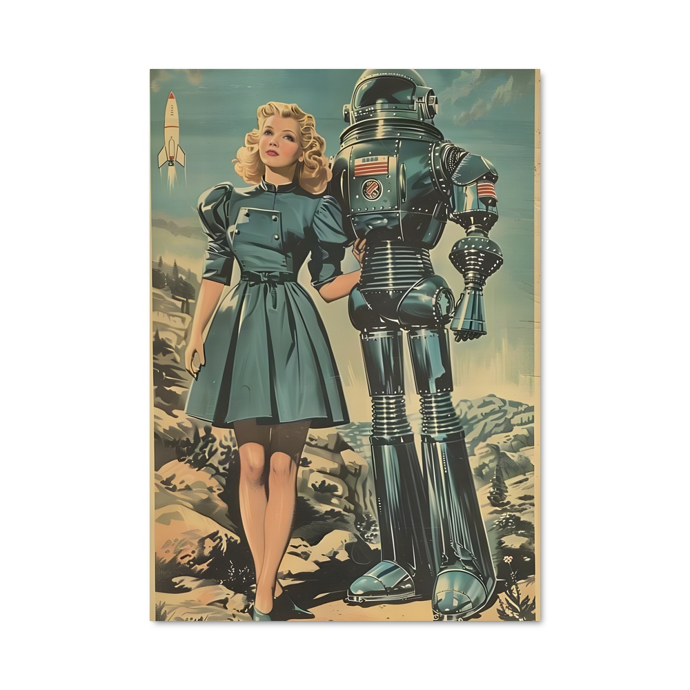 Poster L'Étoile et le Robot – affiche Espace rétro
